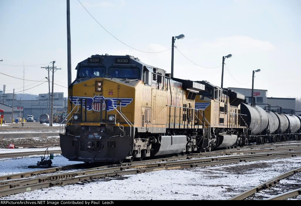 Tied down westbound manifest waits in the yard